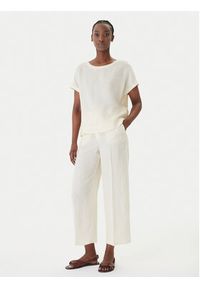 Marella T-Shirt Geyser 2615111132 Écru Regular Fit. Materiał: len #2