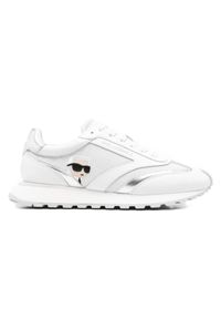 Karl Lagerfeld - KARL LAGERFELD Białe damskie sneakersy skórzane Kapri Karl NFT Lo Lace. Okazja: na co dzień. Kolor: biały. Materiał: skóra #3