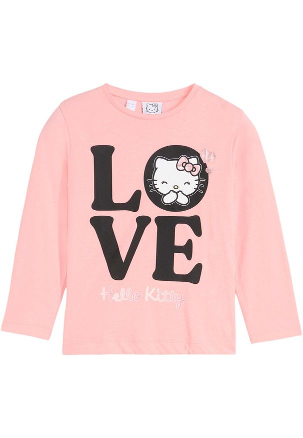 bonprix - Shirt z długim rękawem Hello Kitty. Kolor: różowy. Długość rękawa: długi rękaw. Długość: długie. Wzór: motyw z bajki