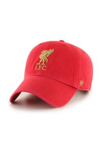 47 Brand - 47brand Czapka z daszkiem EPL Liverpool kolor czerwony z aplikacją. Kolor: czerwony. Wzór: aplikacja #1