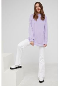 Answear Lab bluza bawełniana damska kolor fioletowy gładka. Kolor: fioletowy. Materiał: bawełna. Długość rękawa: raglanowy rękaw. Wzór: gładki. Styl: wakacyjny #5
