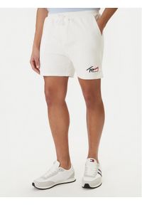 Tommy Jeans Szorty sportowe Signature DM0DM23017 Biały Regular Fit. Kolor: biały. Materiał: bawełna. Styl: sportowy #1