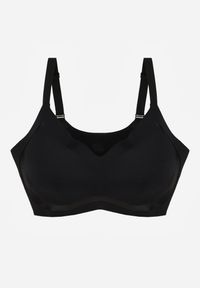 Renee - Czarny Biustonosz Ozdobiona Przezroczystymi Wstawkami z Usztywnieniem Seanael. Kolor: czarny. Materiał: dresówka. Rodzaj stanika: przezroczysty. Wzór: aplikacja #1