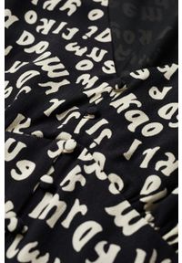 mango - Mango sukienka Kaia kolor czarny mini rozkloszowana. Kolor: czarny. Materiał: włókno, tkanina. Długość rękawa: długi rękaw. Typ sukienki: rozkloszowane. Długość: mini