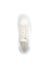 Wittchen - Damskie sneakersy skórzane ze wstawką z motywem zwierzęcym biało-niebieskie. Nosek buta: okrągły. Kolor: niebieski, biały, wielokolorowy. Materiał: skóra. Wzór: motyw zwierzęcy. Obcas: na platformie. Sport: turystyka piesza #10