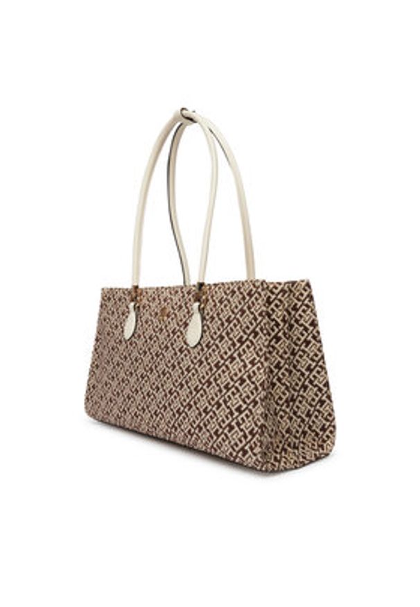 TOMMY HILFIGER - Tommy Hilfiger Torebka Th Grace Satchel Jacquard AW0AW18754 Brązowy. Kolor: brązowy