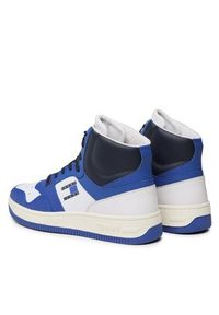 Tommy Jeans Sneakersy Mid Cut Basket EM0EM01164 Niebieski. Kolor: niebieski. Materiał: skóra