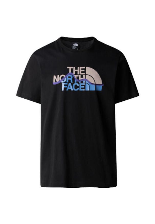 Koszulka turystyczna męska The North Face M Mountain Line Tee. Kolor: czarny. Sport: turystyka piesza