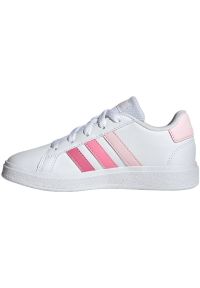 Adidas - Buty adidas Grand Court Lifestyle Tennis Lace-Up Jr IG0440 białe. Okazja: na co dzień. Zapięcie: sznurówki. Kolor: biały. Materiał: materiał, syntetyk, skóra, guma. Szerokość cholewki: normalna #9