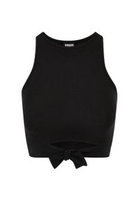 Urban Classics - Womens/Ladies Front Knot Crop Top. Kolor: czarny