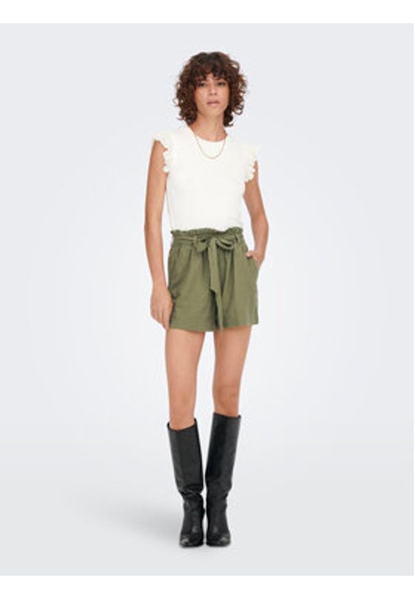 JDY Szorty materiałowe Say 15225921 Zielony Regular Fit. Kolor: zielony. Materiał: wiskoza