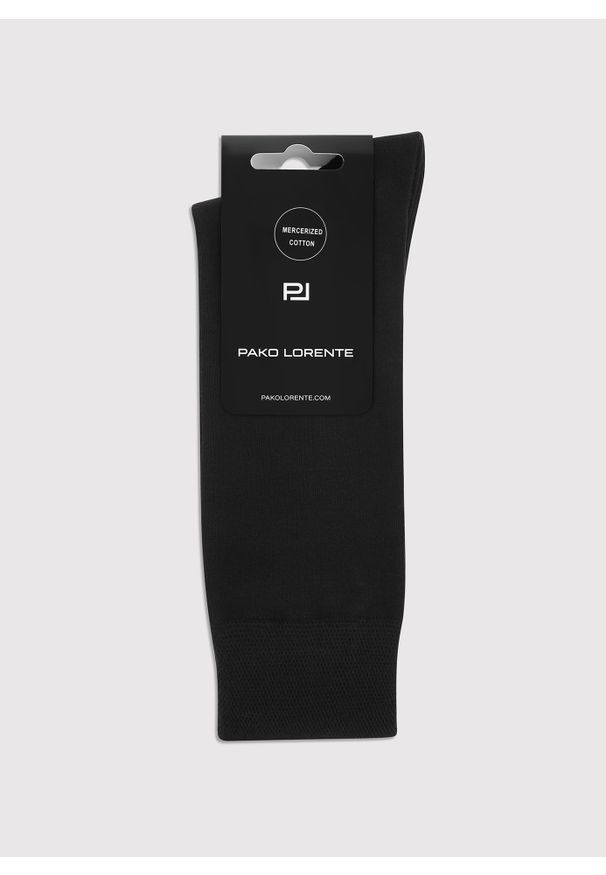 Pako Lorente - PAKOLORENTE - Gładkie czarne skarpety męskie. Kolor: niebieski, czarny. Materiał: bawełna. Wzór: gładki