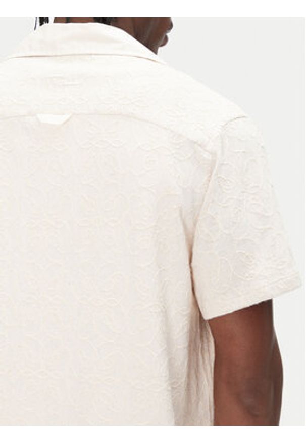 Filling Pieces Koszula Resort 9179980 Écru Regular Fit. Kolor: kremowy. Materiał: len