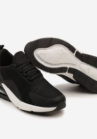 Born2be - Czarno-Białe Buty Sportowe Sneakersy z Siateczki na Elastycznej Podeszwie Alinesta. Okazja: na co dzień. Kolor: czarny. Materiał: jeans