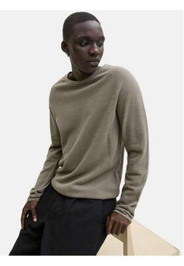 Jack & Jones Sweter Hill 12157321 Beżowy Regular Fit. Kolor: beżowy. Materiał: bawełna