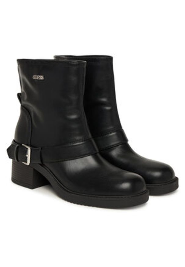 Guess Botki FLFIJI ELE10 Czarny. Kolor: czarny. Materiał: skóra