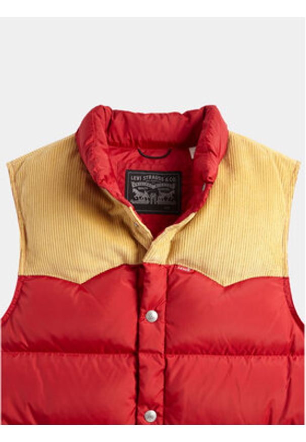 Levi's® Bezrękawnik Western Super Puffer A5634-0003 Czerwony Regular Fit. Kolor: czerwony. Materiał: syntetyk. Długość rękawa: bez rękawów