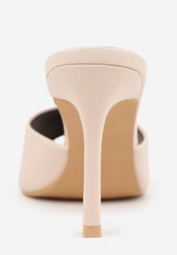 Born2be - Beżowe Klapki na Szpilce w Klasycznym Stylu Vilinesha. Okazja: na co dzień. Kolor: beżowy. Materiał: jeans. Obcas: na szpilce. Styl: klasyczny #3