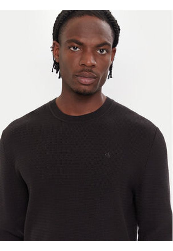 Calvin Klein Sweter LV04LB327G Czarny Regular Fit. Kolor: czarny. Materiał: bawełna