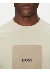 BOSS T-Shirt Logo 50538096 Beżowy Regular Fit. Kolor: beżowy. Materiał: bawełna #4