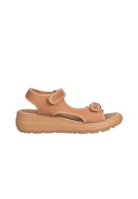 Sandały Azaleia Greice Soft Papete Brown 198044, Brązowy, Materiał - 41-42. Okazja: na co dzień, na spacer. Zapięcie: rzepy. Kolor: brązowy. Materiał: tkanina. Wzór: paski. Styl: casual #1