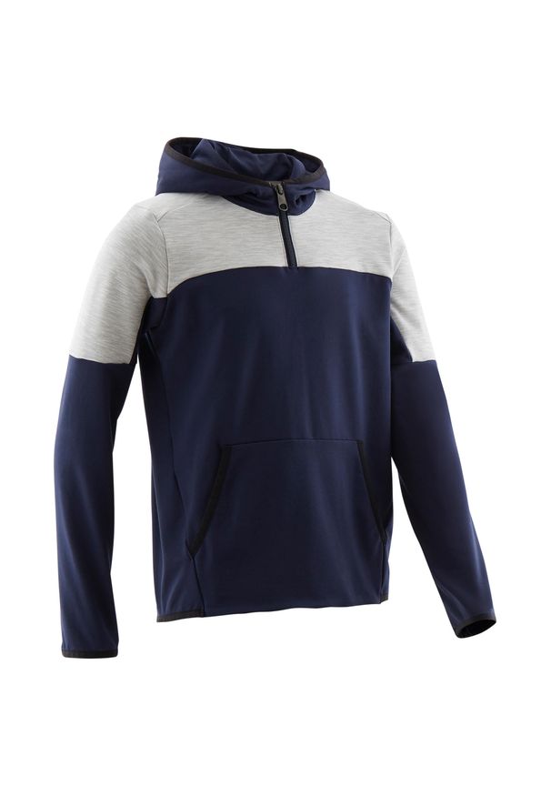 DOMYOS - Bluza oddychająca do gimnastyki S500 dla dzieci. Kolor: niebieski, wielokolorowy, szary. Materiał: syntetyk, materiał, elastan. Sport: joga i pilates