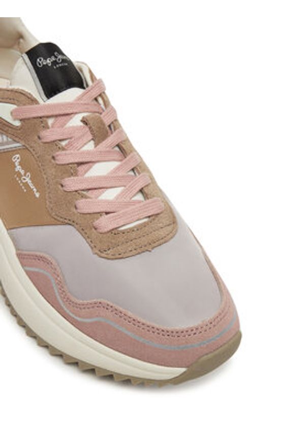Pepe Jeans Sneakersy Kimi Glam PLS60042 Różowy. Kolor: różowy. Materiał: zamsz, skóra