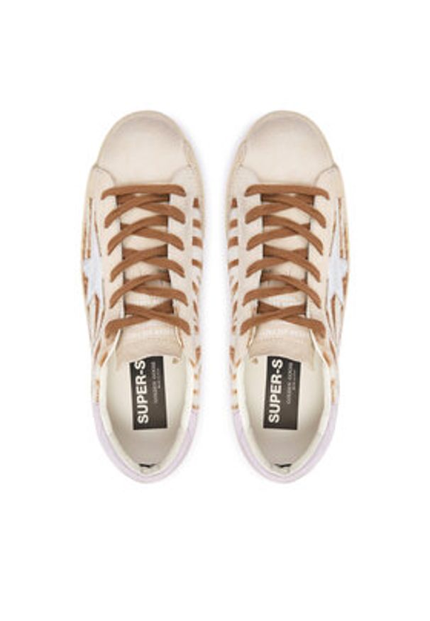 GOLDEN GOOSE - Golden Goose Sneakersy Super-Star Classic With List GWF00101.F007507.82997 Beżowy. Kolor: beżowy. Materiał: skóra