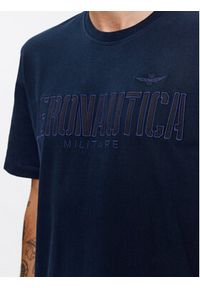 Aeronautica Militare T-Shirt 232TS2130J584 Granatowy Comfort Fit. Kolor: niebieski. Materiał: bawełna