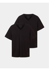 Tom Tailor Komplet 2 t-shirtów 1037738 Czarny Regular Fit. Kolor: czarny. Materiał: bawełna