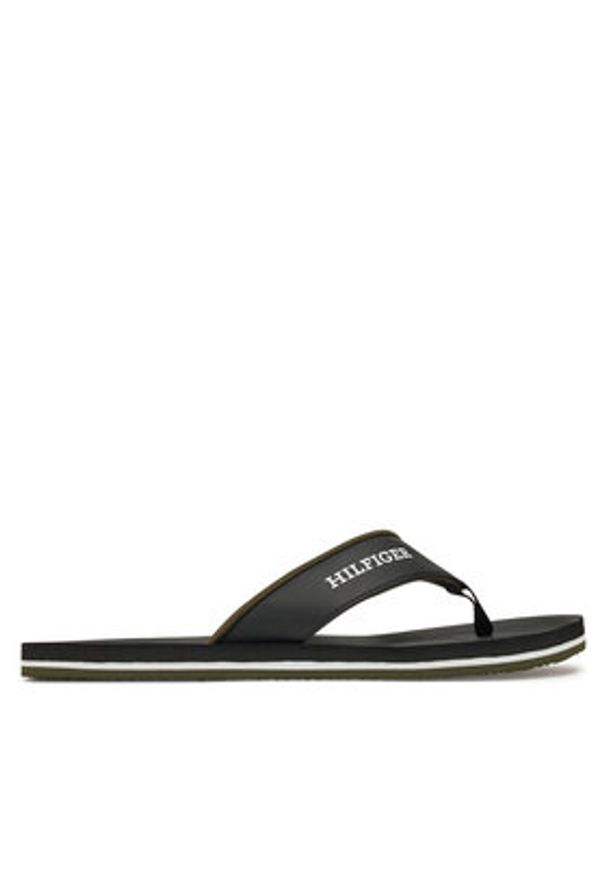 TOMMY HILFIGER - Tommy Hilfiger Japonki Padded Comfort Hilfiger B Sandal FM0FM05440 Czarny. Kolor: czarny. Materiał: skóra
