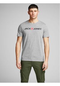 Jack & Jones - Jack&Jones T-Shirt Corp Logo 12137126 Szary Slim Fit. Kolor: szary. Materiał: bawełna