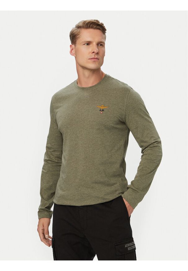 Aeronautica Militare Longsleeve 262TS2390UJ00372 Zielony Regular Fit. Kolor: zielony. Materiał: bawełna. Długość rękawa: długi rękaw