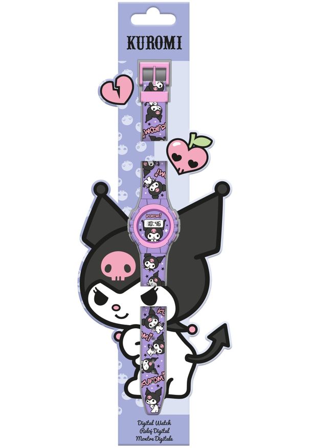 Zegarek cyfrowy KE02 ECO (bez plastikowego opakowania) Kuromi KU00002 Kids Euroswan. Rodzaj zegarka: cyfrowe