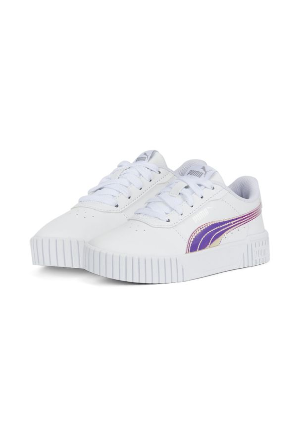 Puma - Dziecięce sneakersy Carina 2.0 Holo PUMA White Silver Gray. Okazja: na plażę. Kolor: biały, wielokolorowy, szary. Sezon: lato