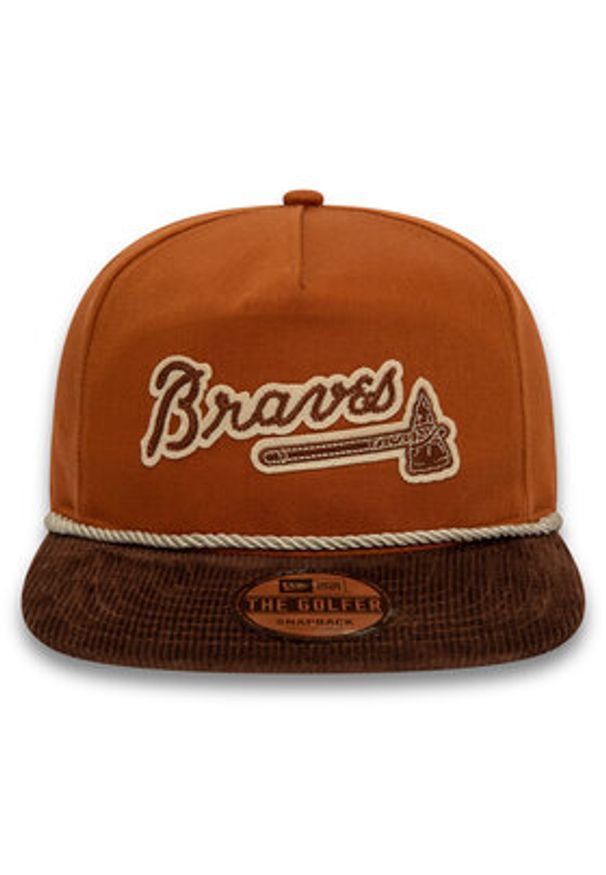 New Era Czapka z daszkiem Cord Golfer Braves 60435053 Brązowy. Kolor: brązowy. Materiał: materiał