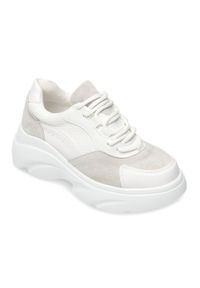 Buty sportowe damskie N/M F215 Białe. Kolor: biały. Materiał: tworzywo sztuczne. Obcas: na obcasie. Wysokość obcasa: niski #2