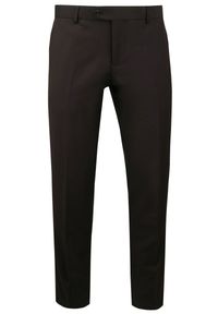 Taliowany Garnitur Męski - Victorio - Brązowy. Kolor: brązowy. Materiał: poliester, wiskoza, elastan. Wzór: gładki #11