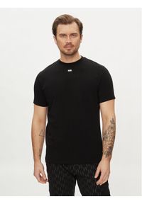 Karl Lagerfeld - KARL LAGERFELD T-Shirt 755034 542221 Czarny Regular Fit. Typ kołnierza: dekolt w karo. Kolor: czarny. Materiał: bawełna #1