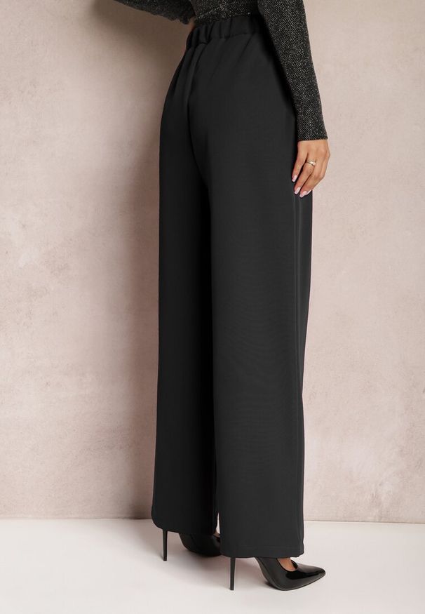 Renee - Czarne Szerokie Spodnie w Eleganckim Stylu Hanessame. Kolor: czarny. Styl: elegancki