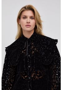 AllSaints Koszula damska kolor czarny relaxed z wiązanym dekoltem. Kolor: czarny. Materiał: tkanina, materiał #3