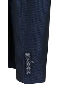 Elegancki Garnitur (Ślub, Studniówka) - Casino - Granat w Mikrowzór. Materiał: poliester, wiskoza #8