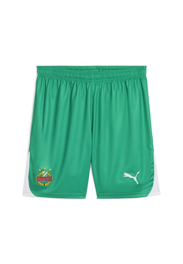 Puma - Męskie szorty piłkarskie SK Rapid Wiedeń PUMA Sport Green White. Kolor: wielokolorowy, zielony, biały. Sport: piłka nożna