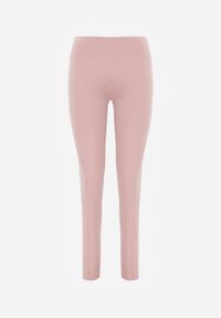 Renee - Różowe Legginsy Basic z Modelującą Wstawką w Pasie Liacan. Okazja: na co dzień. Kolor: różowy. Długość: krótkie. Styl: casual #7
