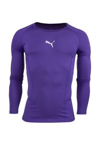 Koszulka termoaktywna sportowa męska Puma LIGA Baselayer. Kolor: fioletowy. Styl: sportowy