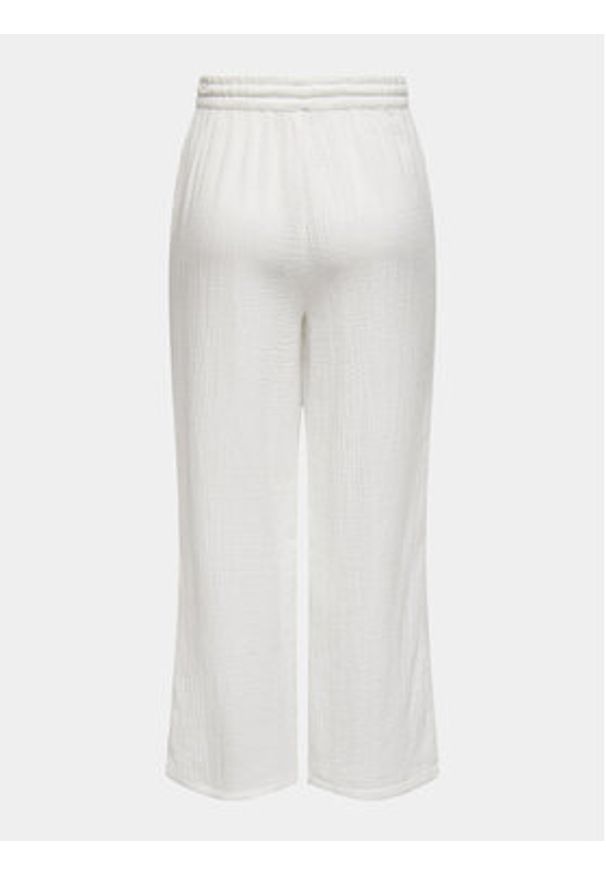 only - ONLY Spodnie dzianinowe Thyra 15296375 Biały Comfort Fit. Kolor: biały. Materiał: bawełna