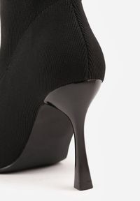 Renee - Czarne Botki na Szpilce Vices z Elastyczną Cholewką Nallafia. Okazja: na co dzień. Kolor: czarny. Szerokość cholewki: normalna. Obcas: na szpilce. Styl: casual, glamour, klasyczny #2