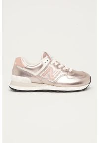 New Balance - Buty skórzane WL574PM2. Nosek buta: okrągły. Zapięcie: sznurówki. Kolor: różowy. Materiał: skóra. Model: New Balance 574 #1
