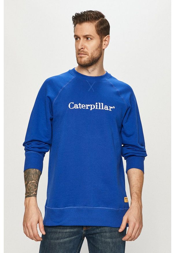 CATerpillar - Caterpillar - Bluza. Okazja: na co dzień. Kolor: niebieski. Wzór: aplikacja. Styl: casual