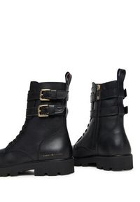 TOMMY HILFIGER - Tommy Hilfiger Botki Biker Laceup FW0FW08986 Czarny. Kolor: czarny. Materiał: skóra #3
